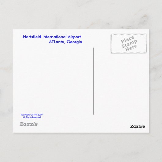 ATLハートスフィールドエアポート観光客 ポストカード (裏面)