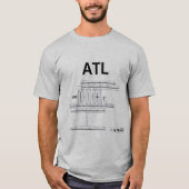 ATL空港レイアウトのTシャツ Tシャツ (正面)