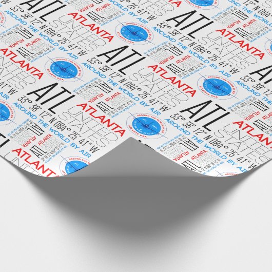 ATL、アトランタはエアパターンで世界を旅行 ラッピングペーパー (角)