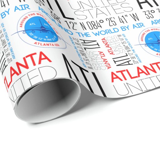 ATL、アトランタはエアパターンで世界を旅行 ラッピングペーパー (ロールコーナー)