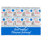 ATL、アトランタはエアパターンで世界を旅行 ラージペーパーバッグ (裏面)