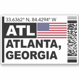 ATL アトランタ搭乗券 - ジョージア州旅行 シール