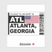 ATL アトランタ搭乗券 - ジョージア州旅行 シール (シート)