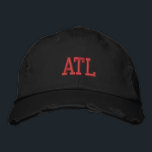 ATL "アトランタ"モノグラムレッド&ブラックヴィンテージスタイル 刺繍入りキャップ<br><div class="desc">ATL "アトランタ"モノグラムの刺繍レッド上の黒ヴィンテージスタイル綿動揺して帽子。アトランタGAを愛する人に素晴らしい贈り物を！また、あなたもしは、あなたの個人的なモノグラムを持って、単にあなたの名前のイニシャルを入力するために"このテンプレートをパーソナライズ"詳細ボタンを選択する。刺繍は、「編集デザイン」ツールボタンを選択して他の色の選択にカスタマイズ可能。メインアイテムページで色の選択を選択することもできます。</div>