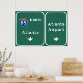 Atlanta ATL Airport I-85 N Interstate Georgia - ポスター (キッチン)