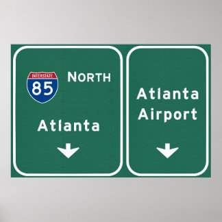 Atlanta ATL Airport I-85 N Interstate Georgia - ポスター