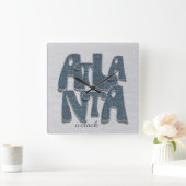 Atlanta Denim Letter Wall Clock スクエア壁時計 (ホーム)