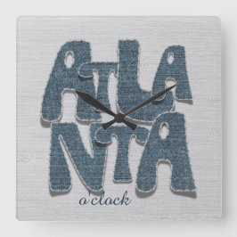 Atlanta Denim Letter Wall Clock スクエア壁時計