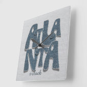 Atlanta Denim Letter Wall Clock スクエア壁時計 (傾斜)