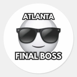 Atlanta Final Boss Cool Emoji Sticker ラウンドシール