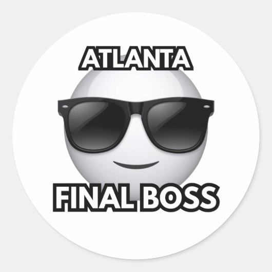 Atlanta Final Boss Cool Emoji Sticker ラウンドシール (正面)
