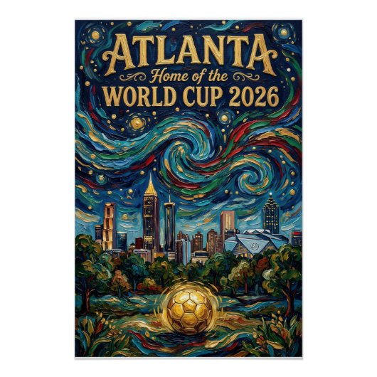 Atlanta Football Art 2026 City Stadium Design ポスター (正面)