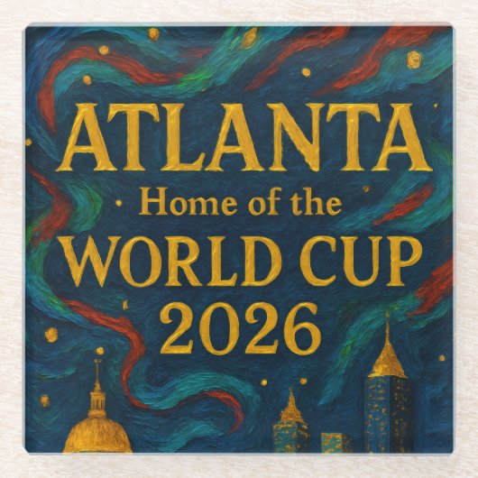 Atlanta Football Elegant Artwork 2026  ガラスコースター (正面)