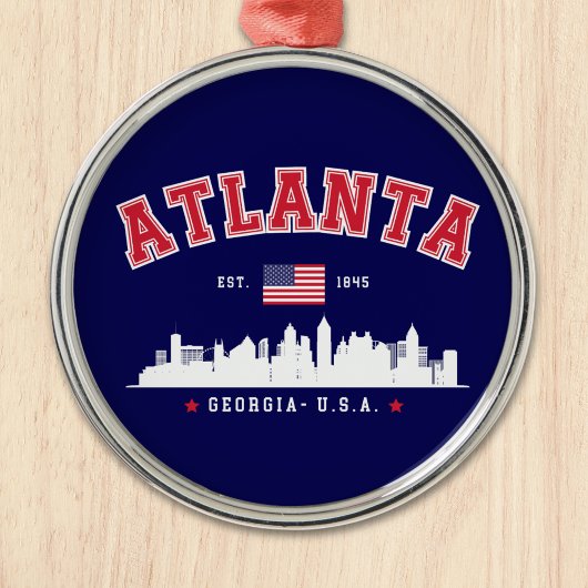 Atlanta Georgia Architectural Skyline メタルオーナメント