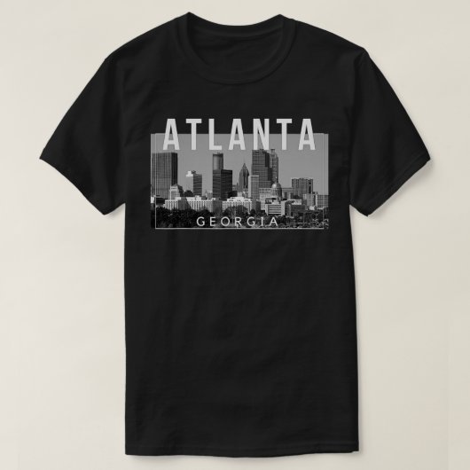 Atlanta Georgia ATL The A Gate City Skyline Tシャツ (デザイン正面)