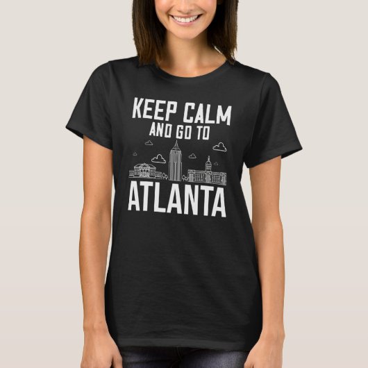 Atlanta Georgia City Skyline Map Travel Tシャツ (正面)