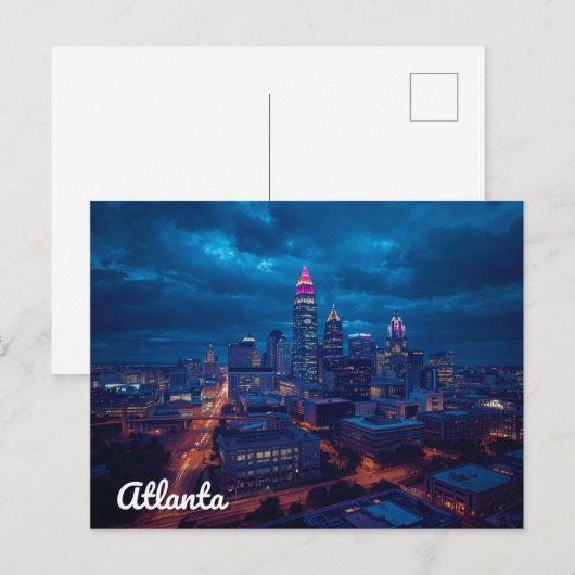Atlanta Georgia Downtown Skyline ポストカード (正面/裏面)