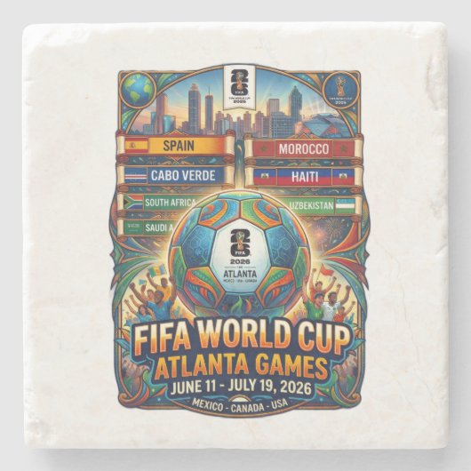 Atlanta Georgia FIFA World Cup 2026 ストーンコースター (正面)