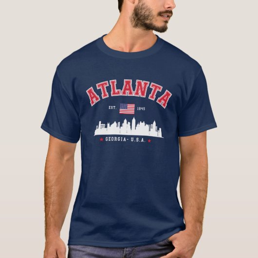 Atlanta Georgia Modern Skyline Tシャツ (正面)