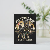 Atlanta Georgia Rottweiler Cultural Pride Art ポストカード (スタンド正面)