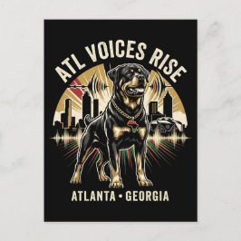 Atlanta Georgia Rottweiler Cultural Pride Art ポストカード