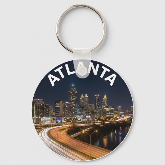 Atlanta Georgia Skyline, Night City Lights Souveni キーホルダー (正面)