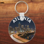 Atlanta Georgia Skyline, Night City Lights Souveni キーホルダー (正面)