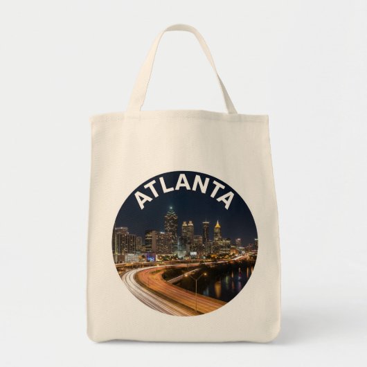 Atlanta Georgia Skyline, Night City Lights Souveni トートバッグ (正面)