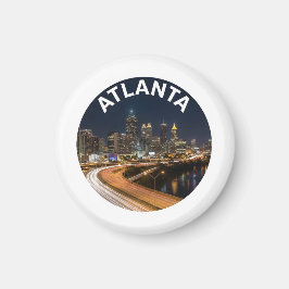Atlanta Georgia Skyline, Night City Lights Souveni マグネット