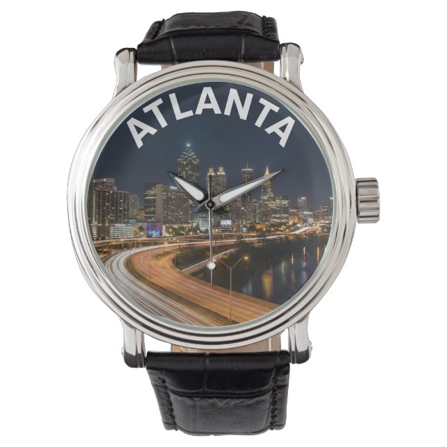 Atlanta Georgia Skyline, Night City Lights Souveni 腕時計 (正面)