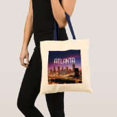 Atlanta Georgia with photo of city skyline トートバッグ (正面(商品))