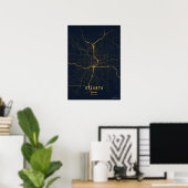 Atlanta Gold Map Print Georgia Wallart Poster Gift ポスター (ホームオフィス)