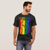 Atlanta LGBT Pride Month LGBTQ Rainbow Flag Gay Le Tシャツ (正面フル)