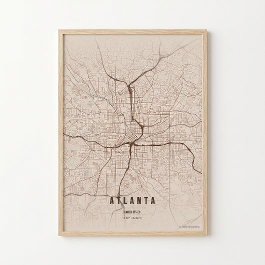Atlanta Map Print Georgia City Wallart Poster Gift ポスター