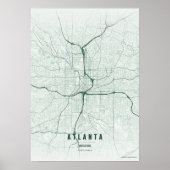 Atlanta Map Print Georgia Forest Wallart Poster ポスター (正面)