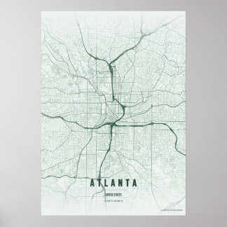 Atlanta Map Print Georgia Forest Wallart Poster ポスター