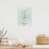 Atlanta Map Print Georgia Forest Wallart Poster ポスター (キッチン)