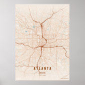 Atlanta Print Georgia City Map Wallart Poster ポスター (正面)