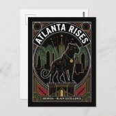 Atlanta Rises Black Panther Black Excellence Art ポストカード (正面/裏面)