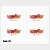 Atlanta skyline in watercolor splatters with clipp 長方形シール (シート)