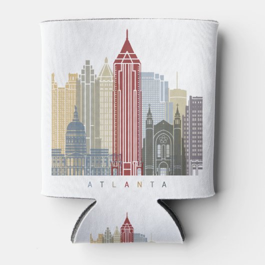 Atlanta skyline poster 缶クーラー (正面)