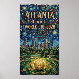 Atlanta Soccer Art 2026 Stadium City Design ポスター