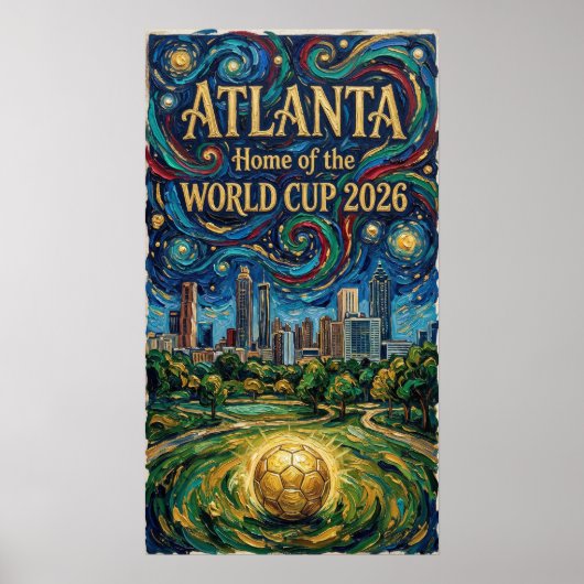 Atlanta Soccer Art 2026 Stadium City Design ポスター (正面)