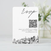 Atlanta Wedding RSVP QR Code Small Enclosure Card エンクロージャーカード (スタンド正面)