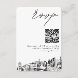 Atlanta Wedding RSVP QR Code Small Enclosure Card エンクロージャーカード