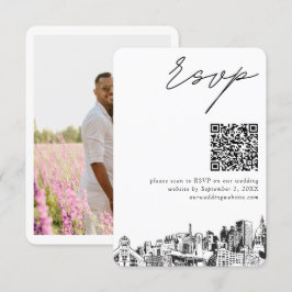 Atlanta Wedding RSVP QR Code Small Enclosure Card エンクロージャーカード