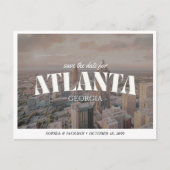 Atlanta Wedding Save the Date Downtown Retro ポストカード (正面)