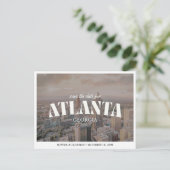 Atlanta Wedding Save the Date Downtown Retro ポストカード (スタンド正面)