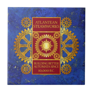 Atlantean Steamworks -ラピスラズリの金ゴールド及び赤 タイル