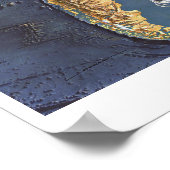 " Atlantic: 1968 - The Atlantic OCEAN FLOOR map .. ポスター (角)